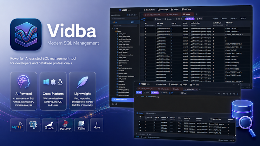 ViDBA: trợ lý quản trị cơ sở dữ liệu nhẹ, đa nền tảng và có AI hỗ trợ