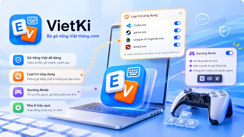 VietKi: bộ gõ tiếng Việt gọn nhẹ cho mọi hệ điều hành